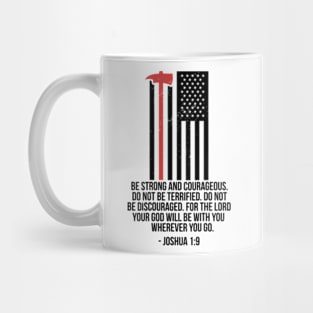 Thin Red Line Firefighter Firemen Bible Verse On Back Mug